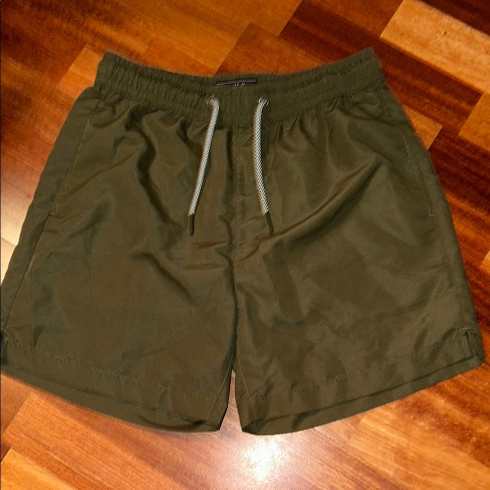 Olive Green Drawstring Shorts